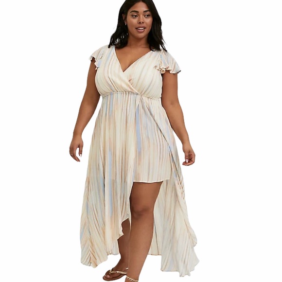 torrid Pants - Torrid ivory multi stripe walkthrough romper dress